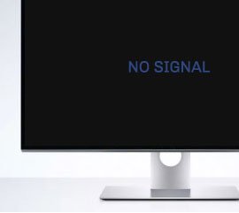 en computerskærm uden signal